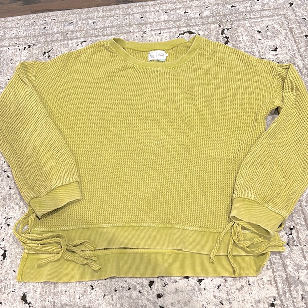Anthropologie cotton waffle sweatshirt brand is Saturday Sunday